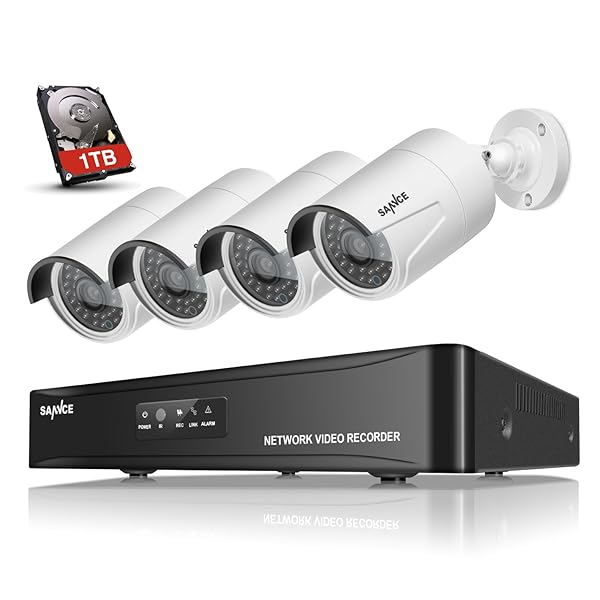 SANCE FULL HD 1080P Outdoor House Surveillance Camera System, 4x2.0MP