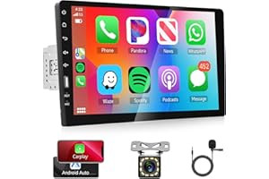 Carplay Single Din Touchscreen Car Stereo, Rimoody 9 Inch Touch Screen Car Radio with Bluetooth FM AM Radio iOS/Android Mirro