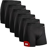 DANISH ENDURANCE Men's Performance Boxer Briefs (6-Pack) – Moisture-Wicking, Quick-Dry Comfort with Extra-Long Fit
