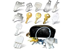 MTKSRT Universal Paper Towel Dispenser Key Set, 12 Pcs Toilet Paper Dispenser Key with Key Pouch for Tork SCA 1100,Bradley 2055,Janitor Bobrick Cat 74,Kimberly Clark 770301,Georgia Pacific,E114,San Jamar(12)