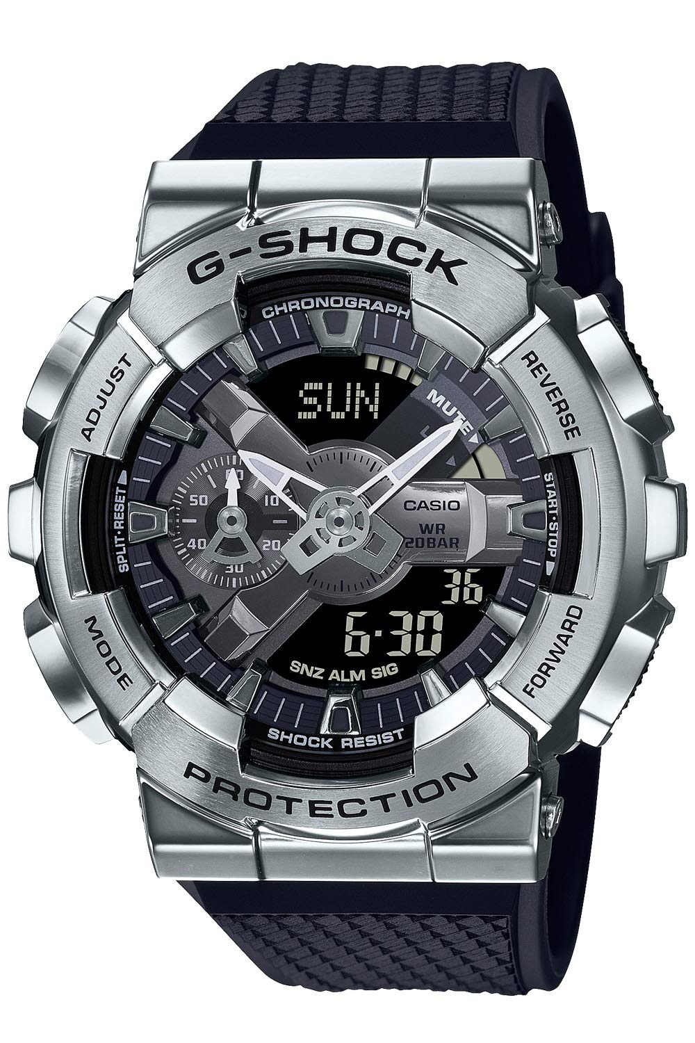 G-SHOCK(ジーショック) Casio GM-110 Classic Color Wristwatch, multicolor (black / silver), Shock Resistant