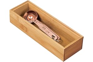 InterDesign Formbu Bamboo Stackable Drawer Organizer Box 3” x 9” x 2” 3" x 9" x 2"