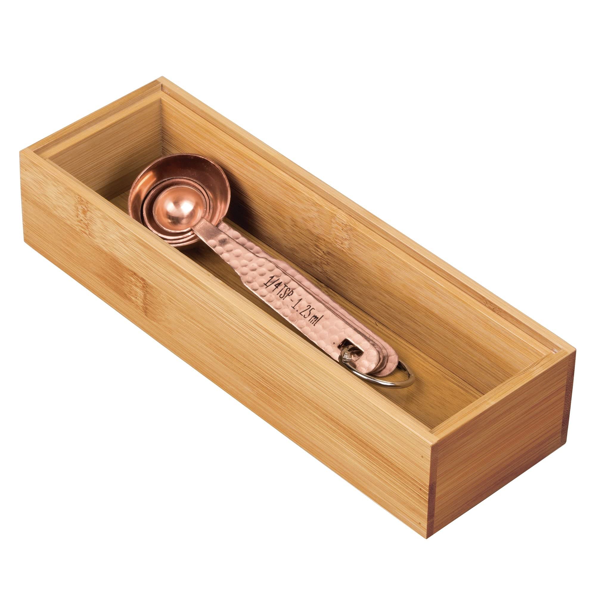 Photo 1 of iDesign 41840 InterDesign Bamboo Stackable Box 3” x 9” x 2” Formbu Drawer Organizer - 3" x 9" x 2", 3" x 9"