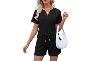 LOMON Womens Two Piece Sets Summer Lounge Sets Sweatsuit Shorts Set Casual Matching Sets
