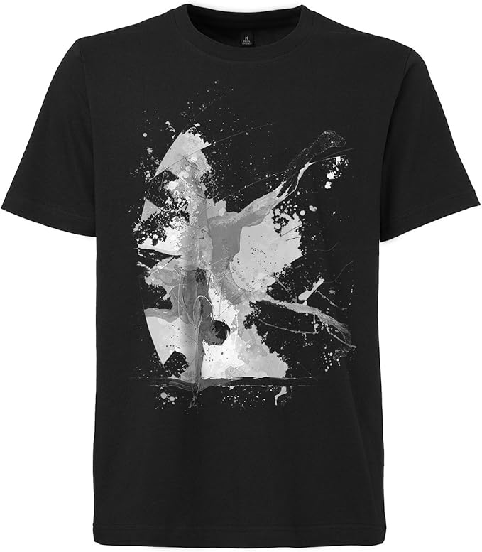 Turnen_IX schwarzes modernes Herren T-Shirt mit stylischen Aufdruck