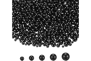 PATIKIL 1000 Pcs No Hole Pearls, 3mm 4mm 5mm 6mm 8mm Mini Round Faux Pearl for Art Crafts Jewelry Making Nail Vase Filler Bir