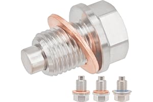 DSNADUO 1PC M14x1.5mm Stainless Steel Engine Magnetic Oil Drain Plug Fits for Honda Accord Civic CR-V Odyssey, Acura Ford GM Mazda Hyundai KIA Audi VW RAM JEEP Yamaha Benz, More Vehicles, Replace DP001