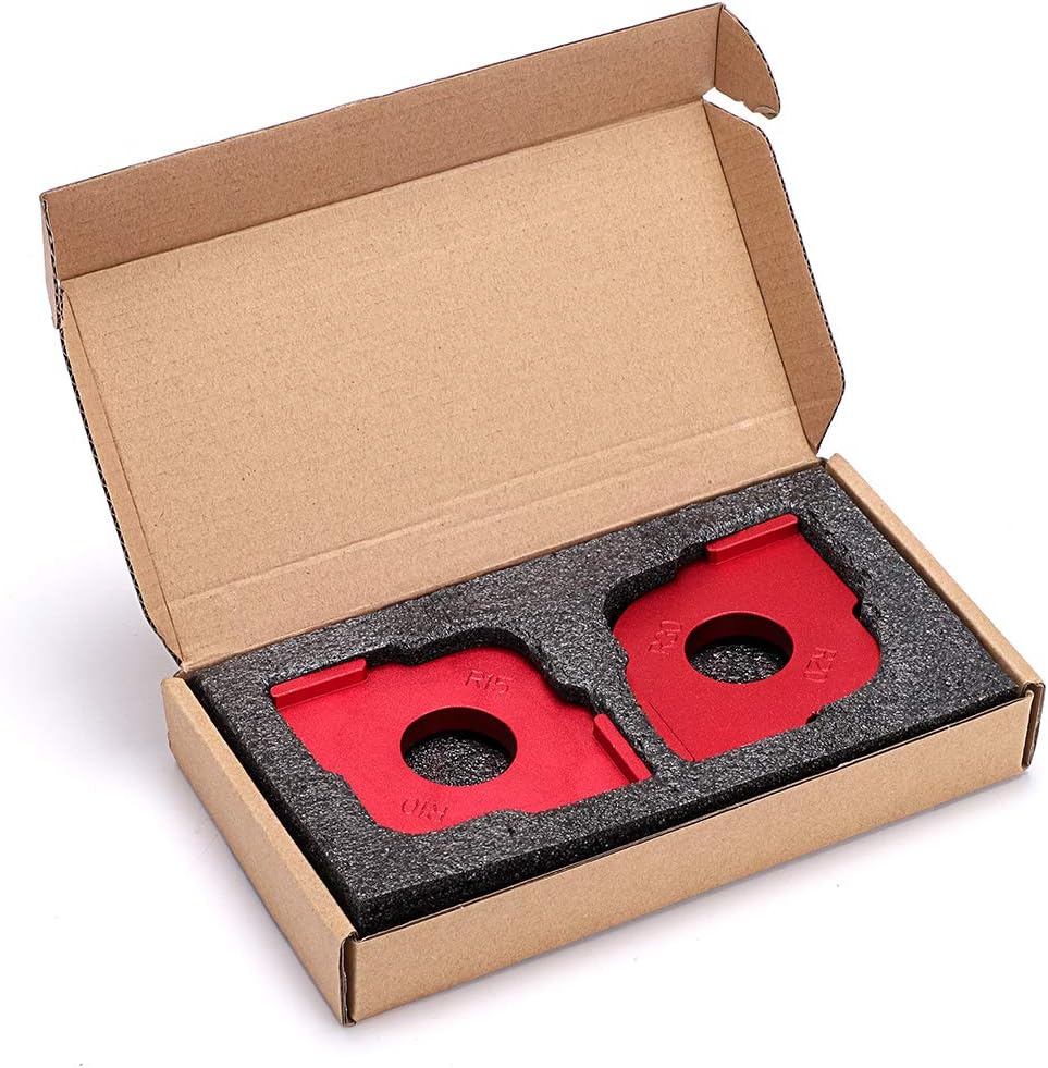 OwnMy Set of 2 Radius Jig Router Templates Corner Radius Routing Templates, Aluminium Alloy Routing Rounded Corners Router Bit Templates for Woodworking Routing, R10 R15 R20 R30 (Red) - - 