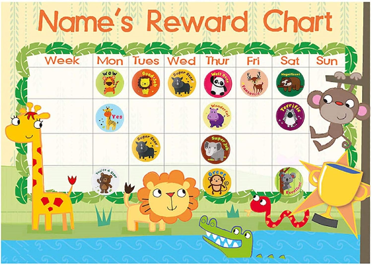 500pcs Reward Stickers Roll, 1.5inch School Motivational Stickers for Children Student, Animal Cartoon Stickers for Teacher Parents Classroom with 8 Designs for Kids: Kitchen & Dining