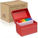 Osco Red Hi-Gloss Index Box with A-Z Dividers and 100 Cards view 5