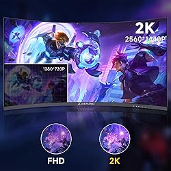 memzuoix 27 inch Curved Gaming Monitor QHD