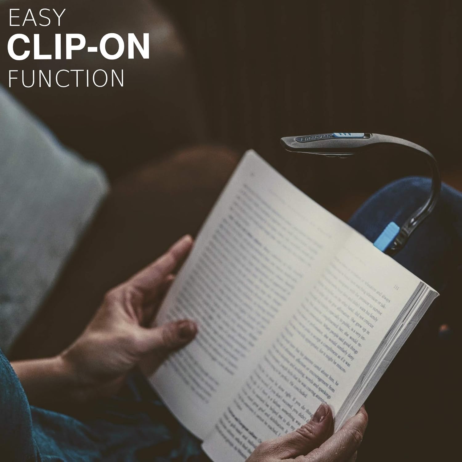 Energizer Clip on Book Light for Reading in Bed, LED Reading Light for Books and Kindles, 25 Hour Run Time, Kindle & Book Reading Lamp (Batteries Included) , Black: Sports & Outdoors