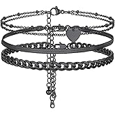 PROSTEEL Trendy Handcuffs Design/Customize Words Ankle Bracelet For Women, 316L Stainless Steel Anklets Silver/Gold/Black Tone, Hypoallergenic, Come with Box