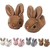 rosyclo Toddler Slippers Boy and Girl Bunny Slippers Plush Cute Non-Slip Warm Winter Shoes, Suitable for indoor and outdoor Kids Slippers