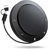 NEWORK Bluetooth Speakerphone for Conference Calls – AI Noise Reduction, 2 Mics, 5W Speaker, USB-C & USB-A Adapter, 10-14H Playtime, Compatible with Zoom/Teams/Skype/Meet