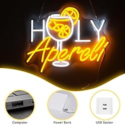 NINSNINT Holy Aperoli Neon Sign, Aperol Spritz Neon
