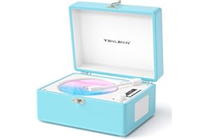 TANLANIN CD Player Portable for Home with Upgraded Speakers Bluetooth in/Out Rechargeable Desktop CD Player with LED Screen Boombox USB Type-c Blue