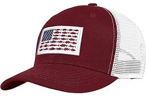 NAICISSISM American Fish Flag Trucker Hats - Fishing Gifts for Men - Outdoor Snapback Fishing Hats Perfect for Camping and Daily Use