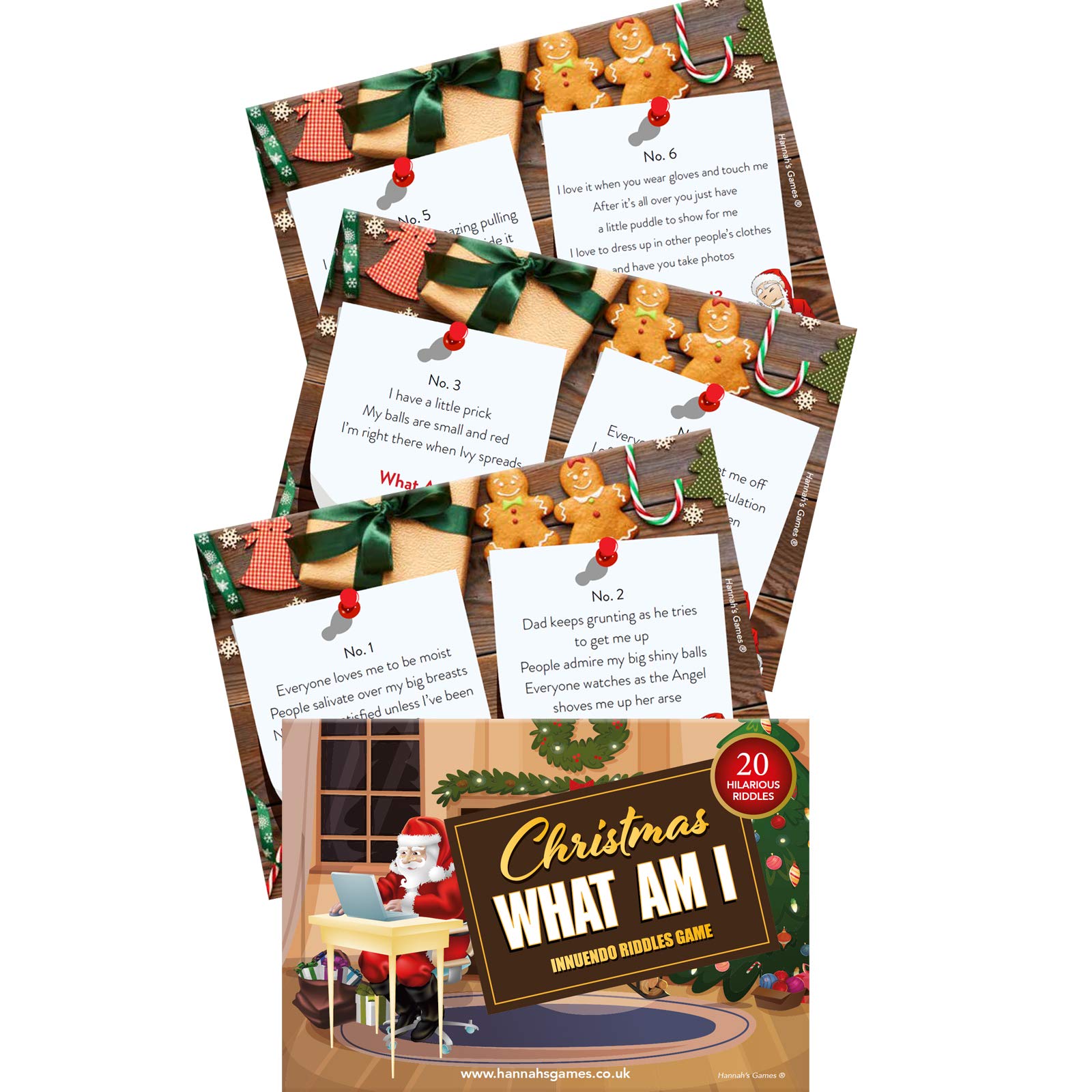 What Am I Xmas Games for Adults - 20 Dirty Minds Innuendo Riddles Christmas Games for Adults not rude...but people think it is! - Stocking fillers or Secret Santa - Office Christmas Party
