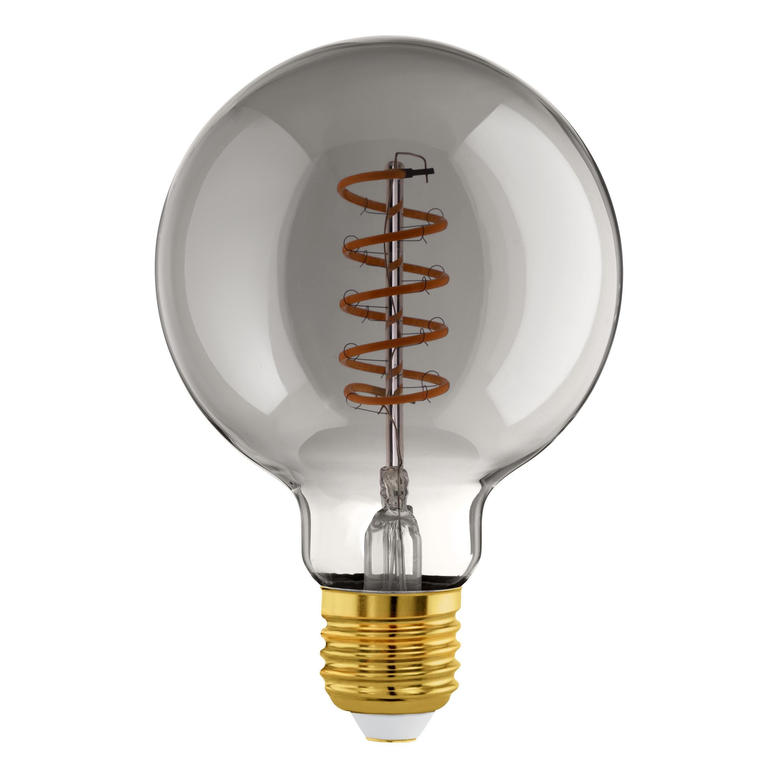 Eglo connect.z Smart Home E27 LED filament light bulb, G95, ZigBee, app and voice control Alexa, dimmable, warm white, 4 watt, vintage lightbulb smoked glass