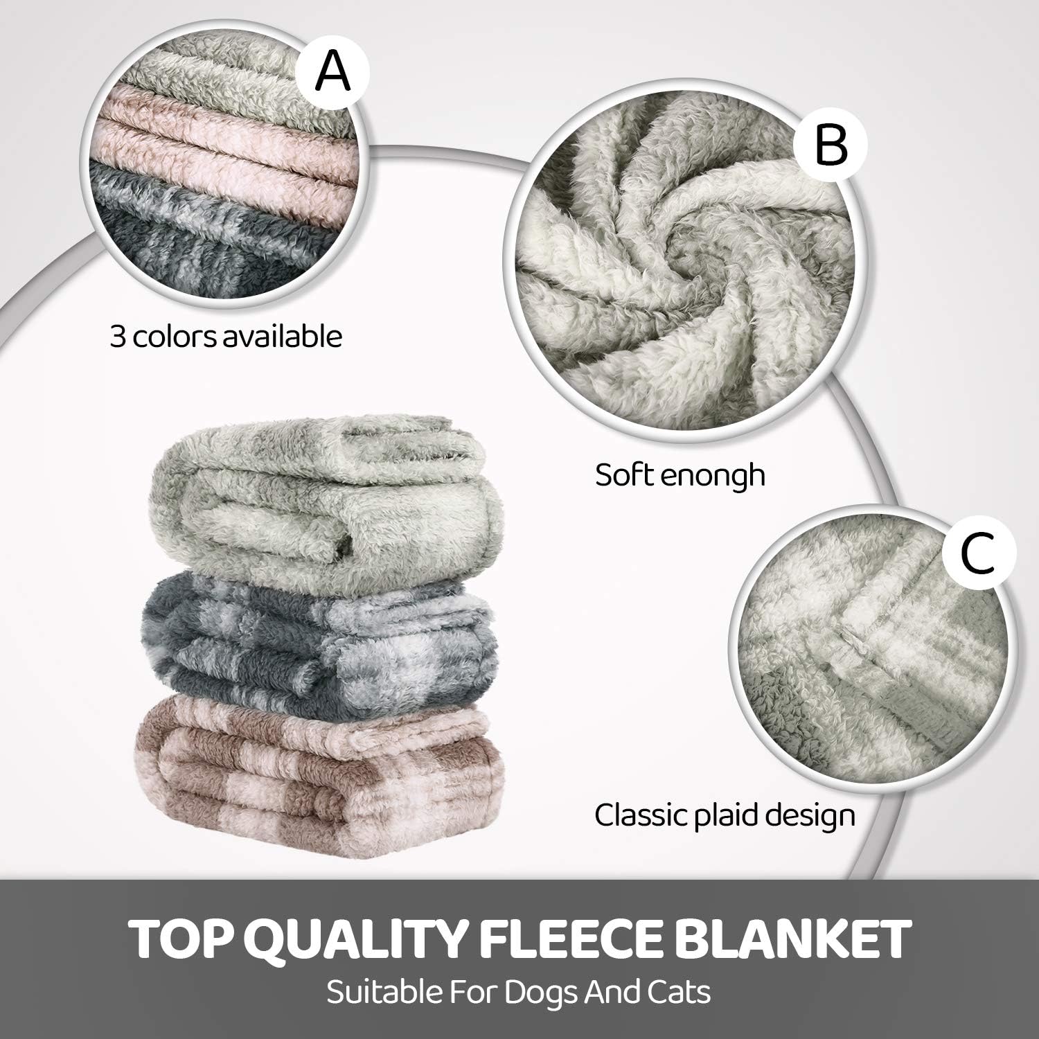 Queenmore Fleece Pet Blankets Fluffy Cat Dog Blankets for Small Medium Dogs Cats Sherpa Fleece Blanket for Pets Puppies Furniture Protection Machine Washable 32" x 40" Beige: Kitchen & Dining