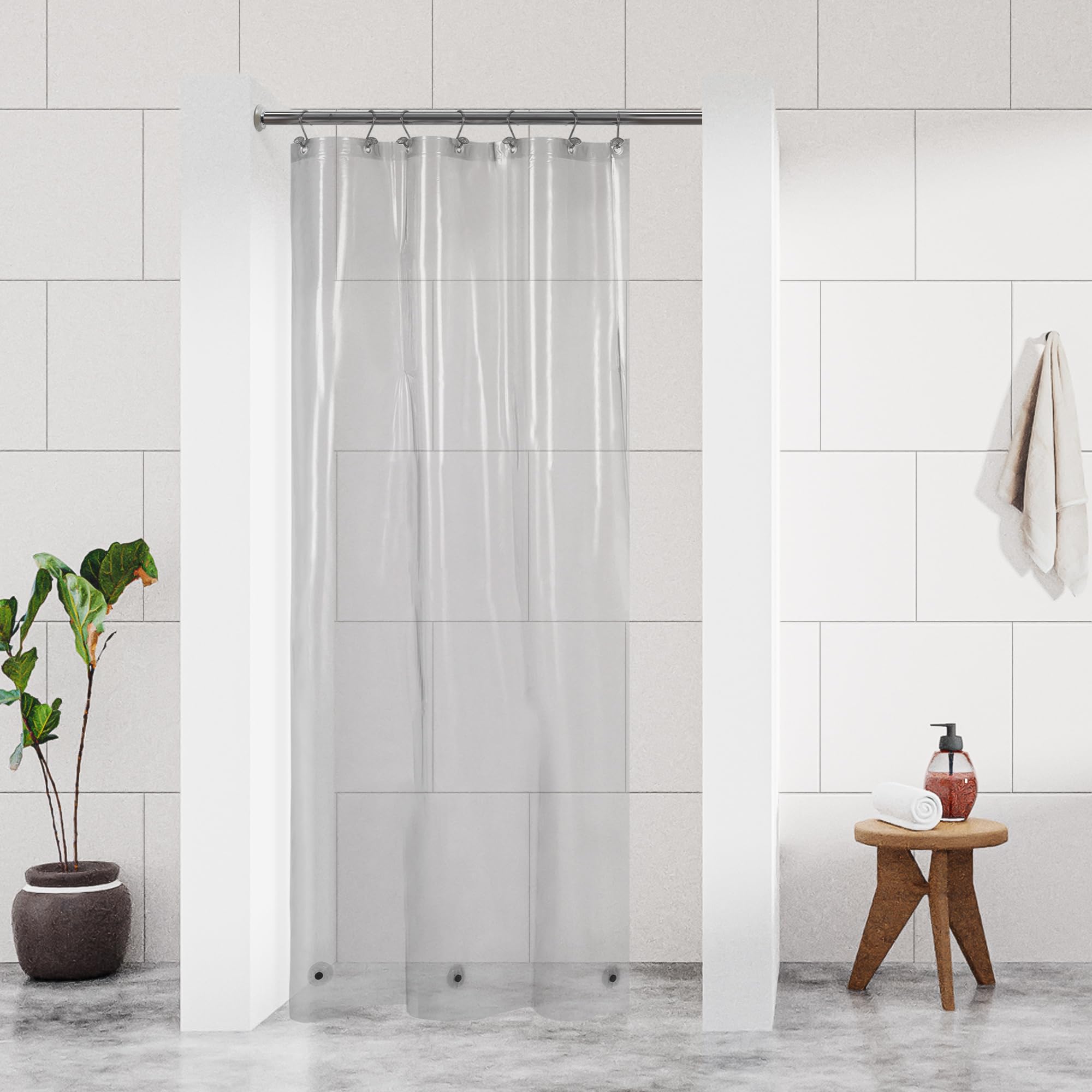 Barossa Design Clear Black Stall Shower Curtain