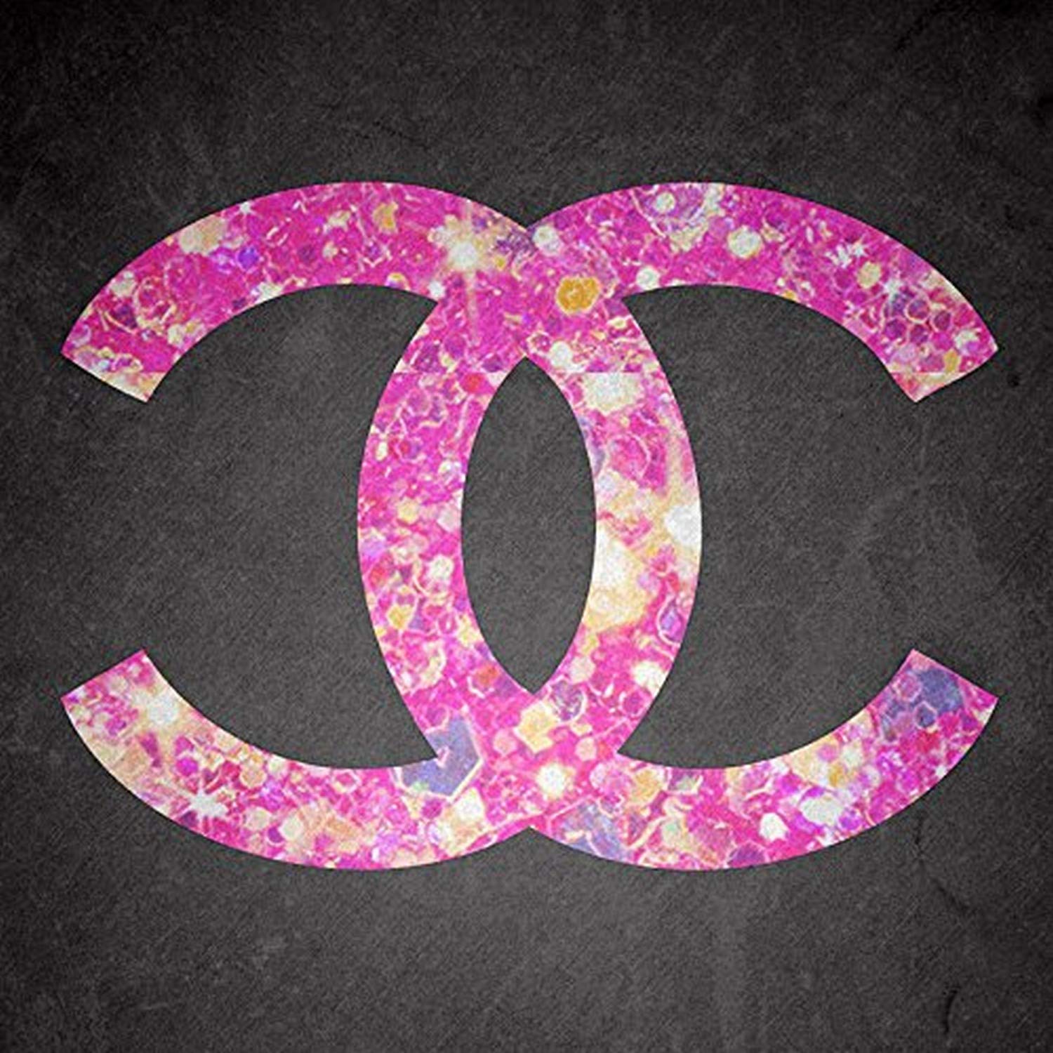 Photo 1 of 'Chanel Glam Night Pink Sparkle' Gallery Wraped Stretched Canvas by Kelissa Semple This Framed Print is Great for Any Room in Your Home or Office. Our Art is Proudly Made in The USA.