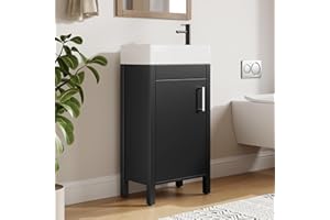 16" Bathroom Vanity with Sink, Freestanding Wooden Single Sink Cabinet, with Soft-Closing Doors & Metal Handle, Modern Vanity
