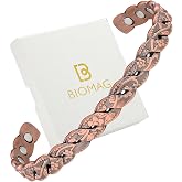 BioMag Copper Magnetic Bracelet for Men Women, Pure Copper Cuff Bangle | 99.99% Pure Copper, Handcrafted Twisted Open Cuff Design, Adjustable Fit with 3500 Gauss Magnets, Vintage Copper Style