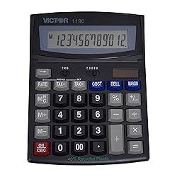 Victor 1190 Desktop Display Calculator, Black, 1" x