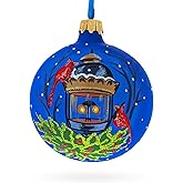 Red Cardinals by Lantern Glass Ball Christmas Ornament 3.25 Inches