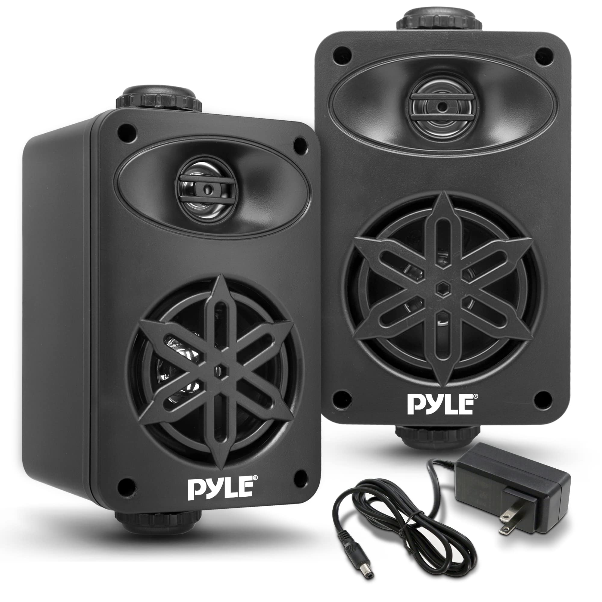 PyleUsa Bluetooth Indoor Outdoor Speakers Pair – 200 Watt Dual Waterproof 3.5” 2-Way Full Range Speaker System w/ 1/2” High Compliance Polymer Tweeter – Home, Boat, Patio, Poolside – PDWRBT36BK,Black