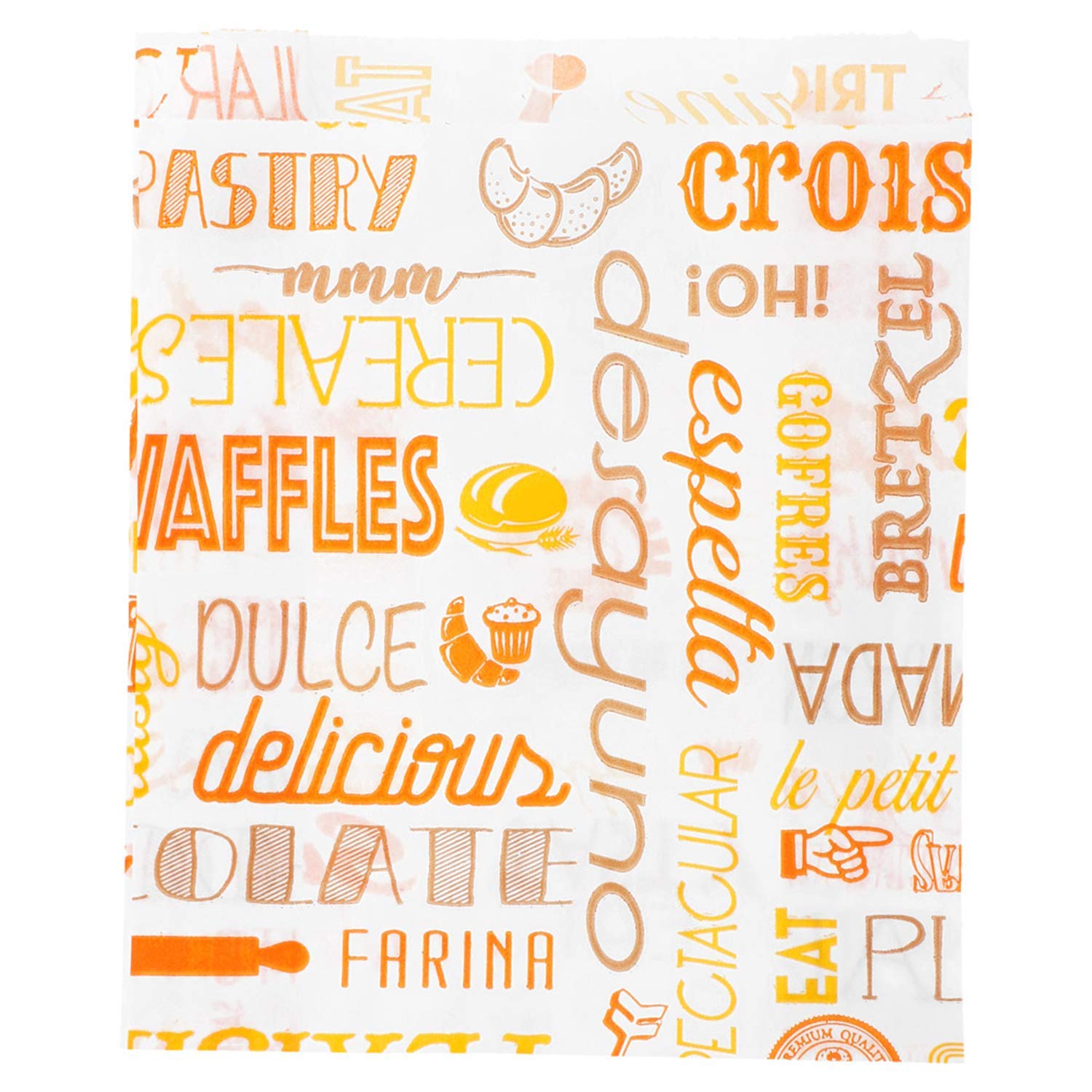 Croissant Bags "Parole" 32 Gsm 12+5X14 Cm White Cellulose - 6000 Units