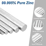 sourcing map Zinc Rod 3/8" 10mm x 4" 100mm 99.995% High Purity Metal Bar Anode view 3
