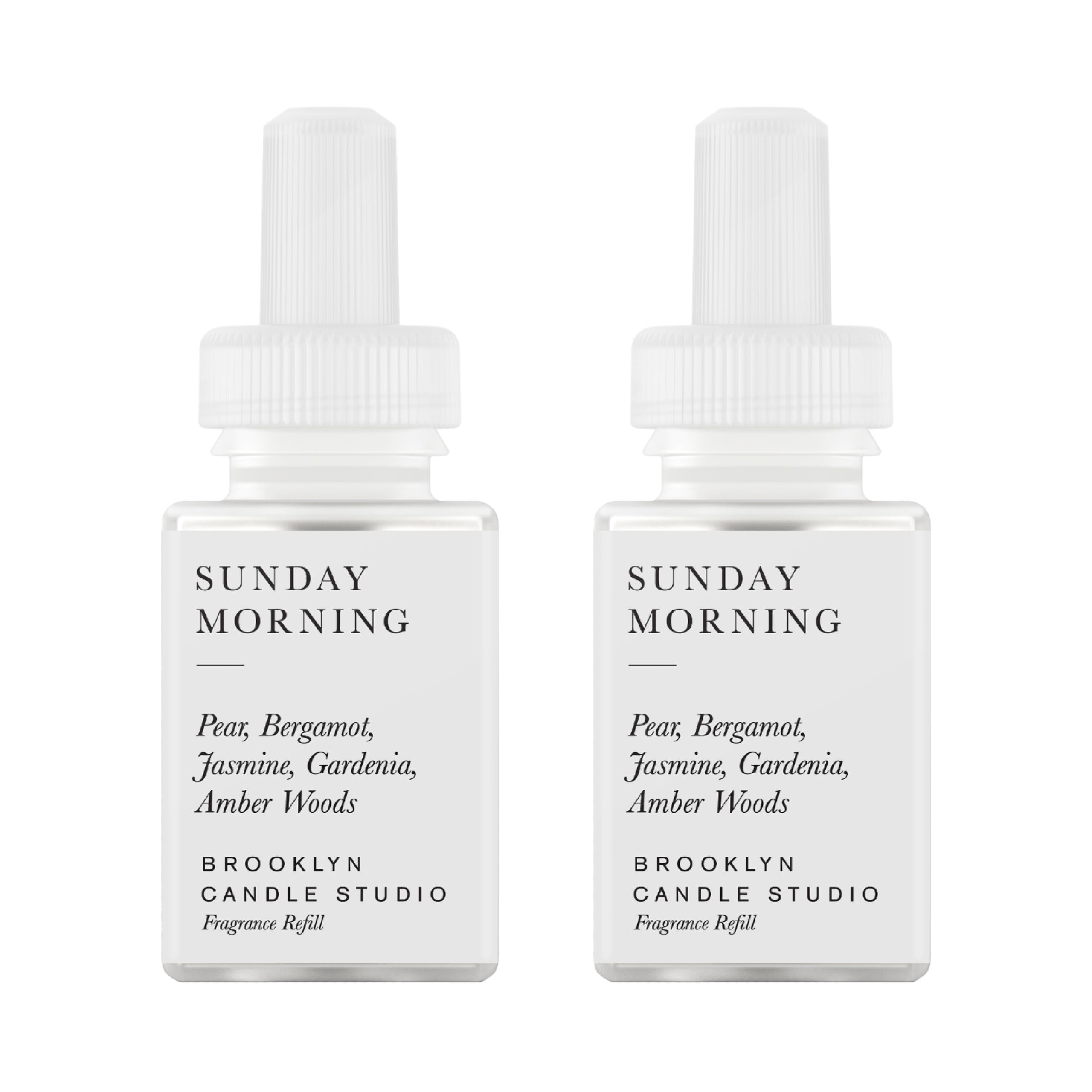 Pura & Brooklyn Candle Studio Home Scent Refill - Smart Home Air Diffuser - Up to 120-Hours of Luxury Fragrance per Refill - Home Essential - Clean & Safe Diffuser Fragrance - 2 Pack, Sunday Morning
