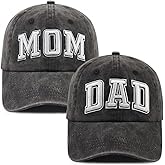 SHANVANKE 2PCS Dad and Mom EST 2024 Hats for Men Women, Funny Adjustable Cotton 3D Embroidered New Parents Gifts Baseball Cap