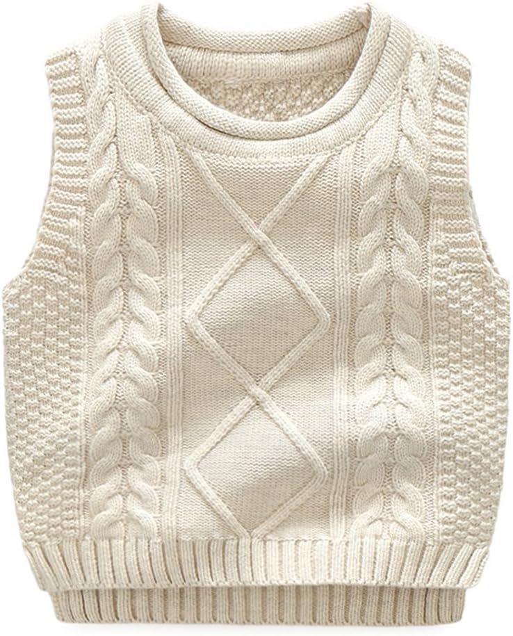 Anbaby Little Boy's Knit Sweater Vest Kids Round Neck Students Pullover