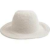San Diego Hat Company Women's Cotton Crochet Floppy Hat with 3 Inch Brim