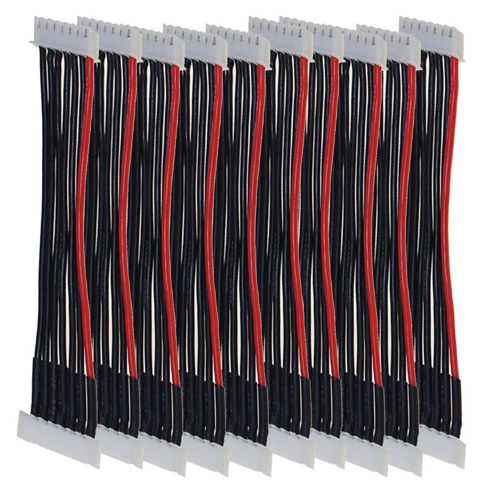 Yiqigou 10Pcs 5.9in JST-XH 2S 3S 4S 5S 6S Lipo Balance Wire Extension Cable Lead JST-XH Connector Adapter Plug with 15cm 22AWG Silicone Cable (6S)