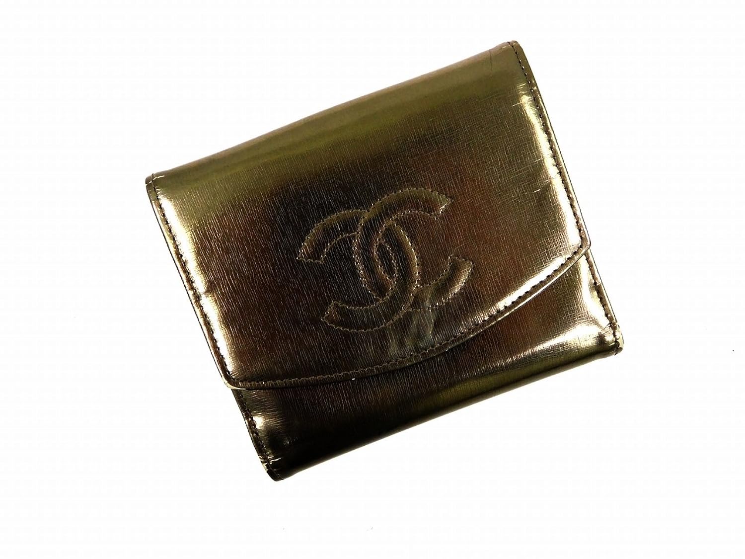 代引不可 シャネル Chanel 二つ折り財布 パテントレザー X 中古 B01e6vgszo Xcentry Com