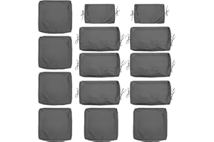 Kimunuk 14 Pcs Outdoor Cushion Slipcovers Outdoor Patio Cushion Covers Replacement Waterproof with Zipper for Outdoor Furniture, Patio Sofa Couch 3 Sizes, Covers Only