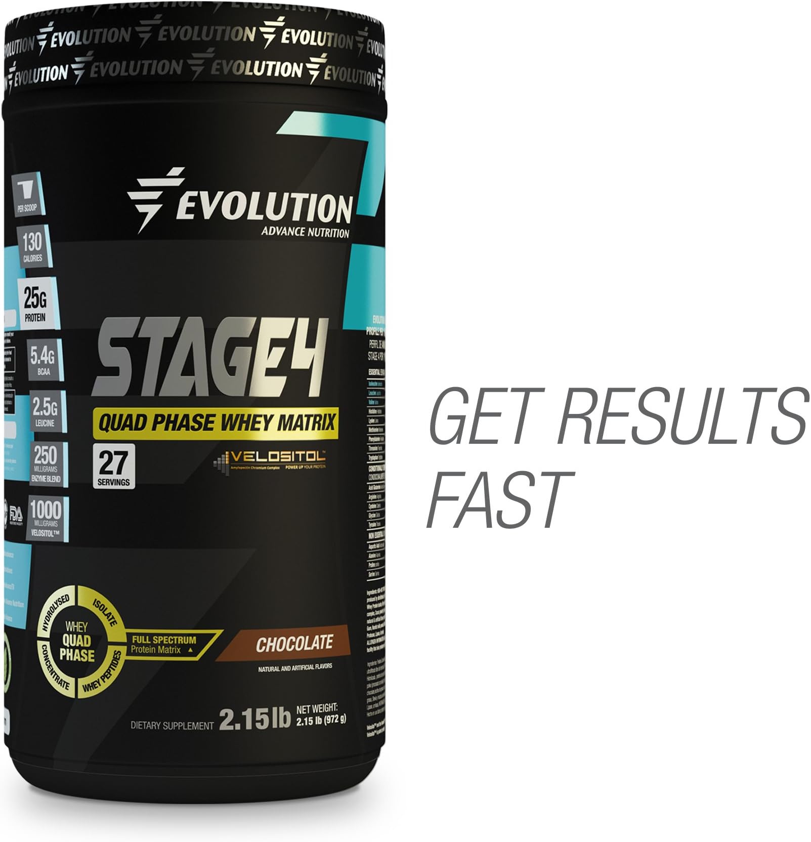 Evolution Advance Nutrition Grass FED Stage 4 Quad Phase Whey Protein Matrix (2 lbs, Chocolate) | Hydrolyzed Whey Protein + Whey Protein Isolate + Concentrate + Whey Peptides | for Men & Women