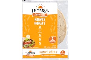 Tumaro's 8 Inch Carb Wise Wraps - Honey Wheat -8 Count (Pack of 6)