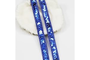 VOOMOLOVE Length10 Yards，Wide 12mm/0.47 inch Royal Blue Sequin Ribbon Trim,for Sewing DIY Crafts Costume Home Decorative(Royal Blue-12mm)