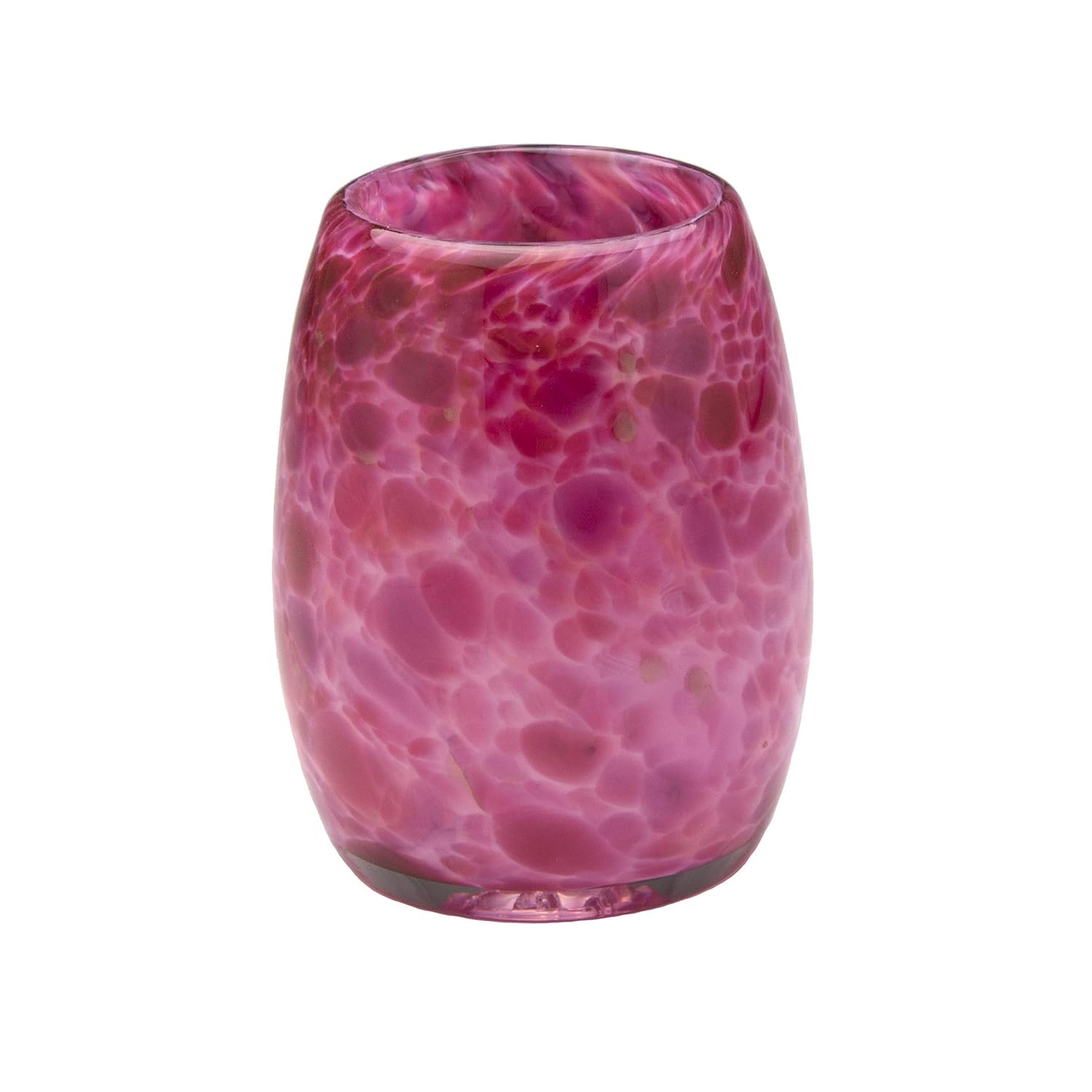 Votive Candle Holder. Hand Blown Art Glass in Pink."Pretty
