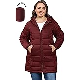 ANOTHER CHOICE Women's Packable Puffer Jacket, Hooded Lightweight Quilted Coat(Plus Size 1X-6X)