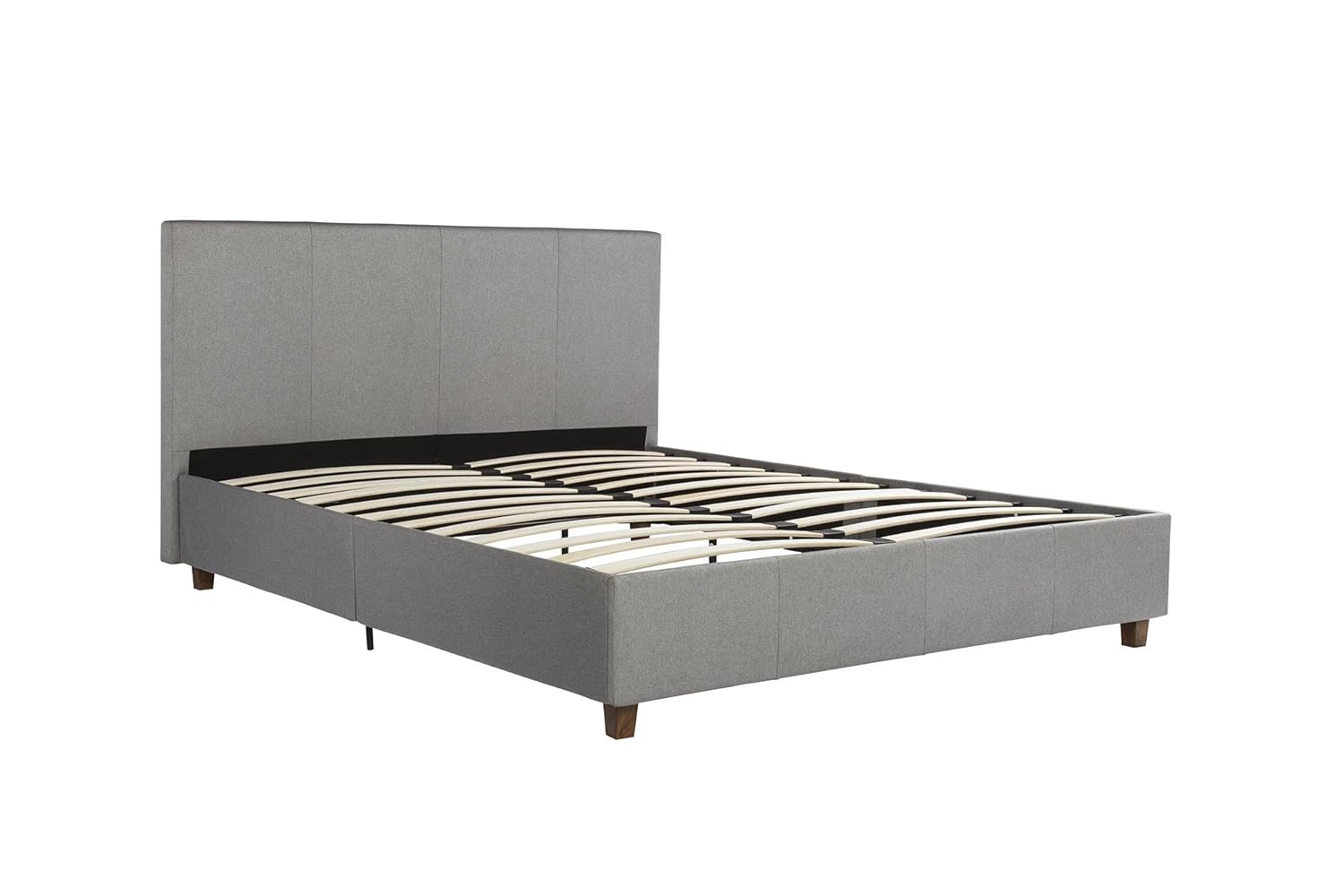 DHP Maddie Upholstered Platform Bed Frame, Grey Linen, Queen