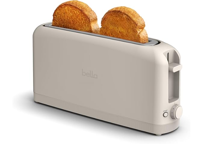 bella 2 Slice Slim Toaster, Fits-anywhere™ Kitchenware, 6 Setting Shade Con...