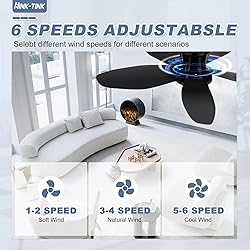 Nink Tink Small Ceiling Fans with Lights - 35 Inch