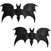 LANGHONG 2PCS Gothic Bat Hair Pins for Women – Durable Metal Halloween Hair Accessories, Perfect for Thick Hair & Updos (ZTLS10)